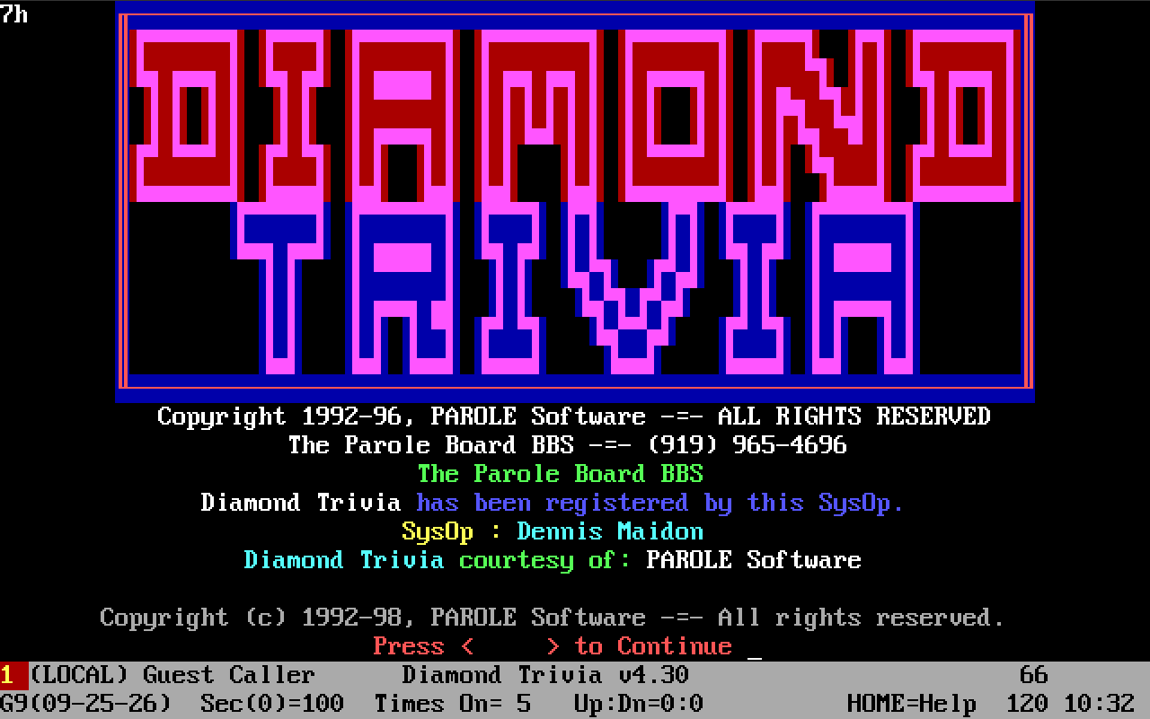 diamond trivia title screen