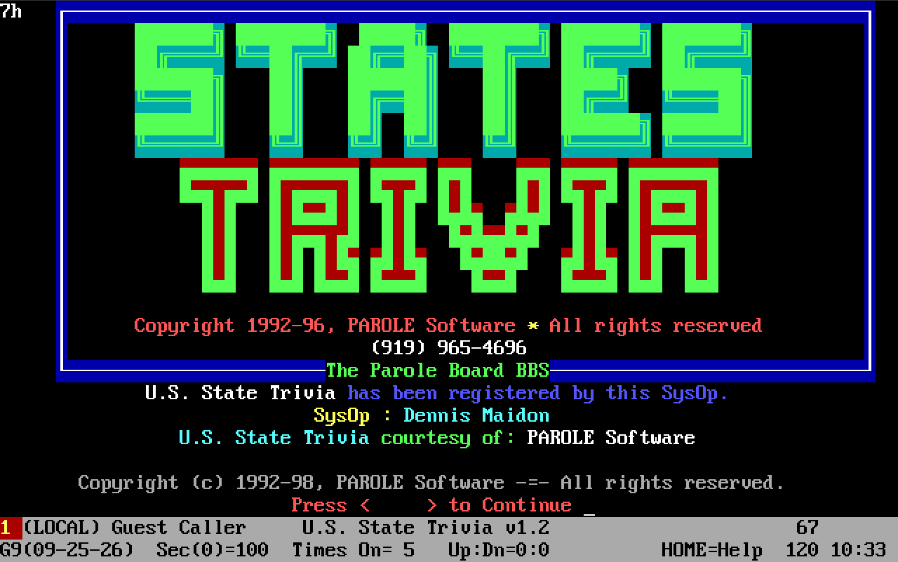 us states trivia title screen