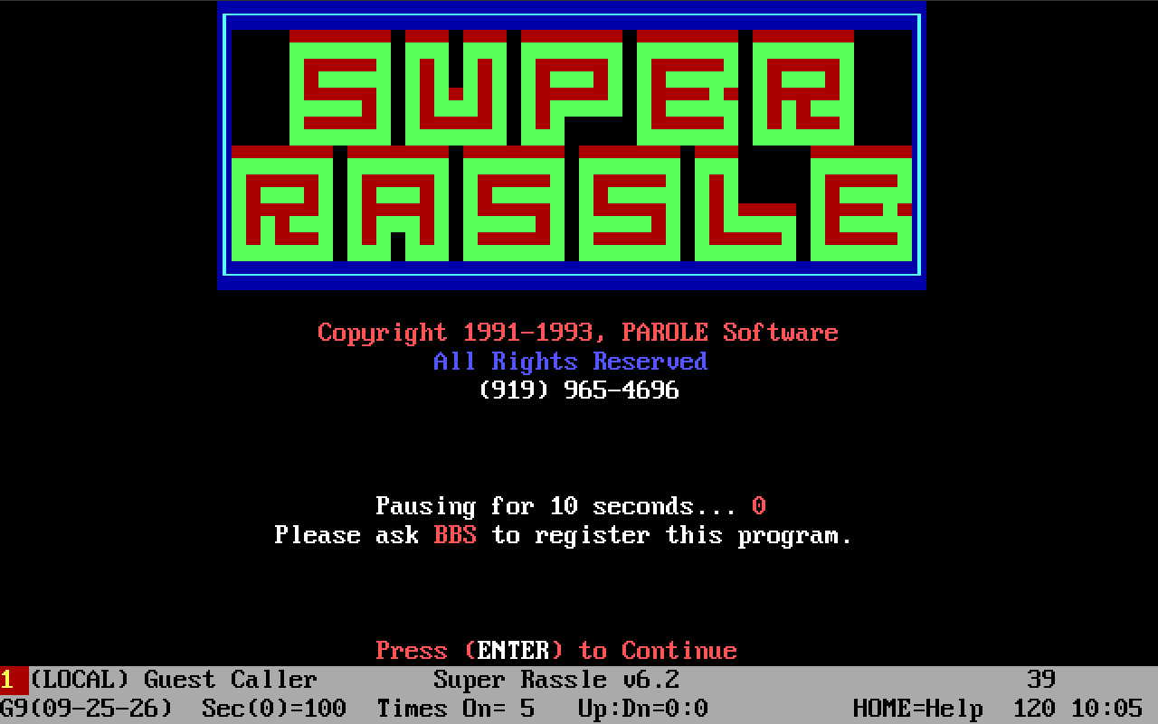 Super Rassle title screen