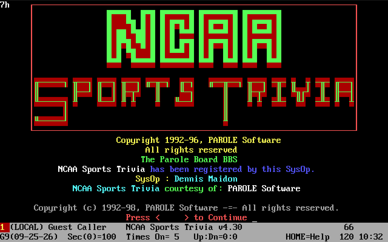 ncaa sports trivia title screen