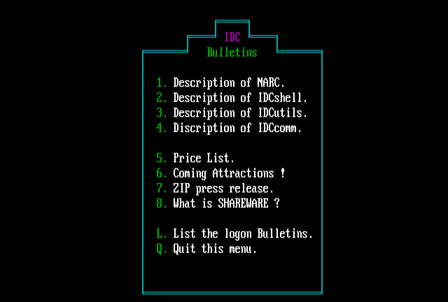 ANSI art: BULLET.MNU