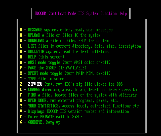 ANSI art: IDCCOM.HLP