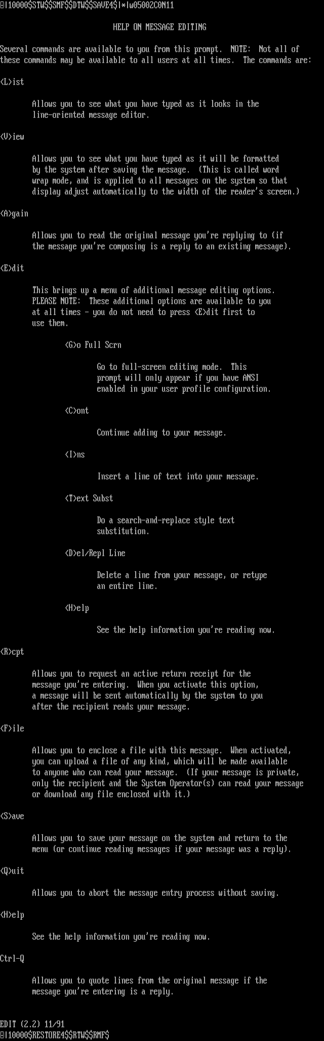 ANSI art: EDITHELP.$$$