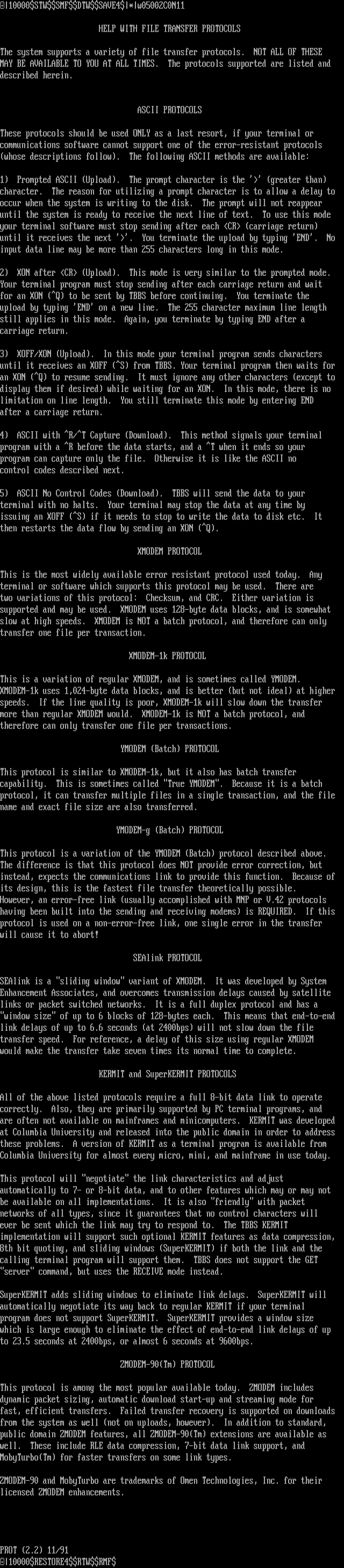 ANSI art: PROTHELP.$$$