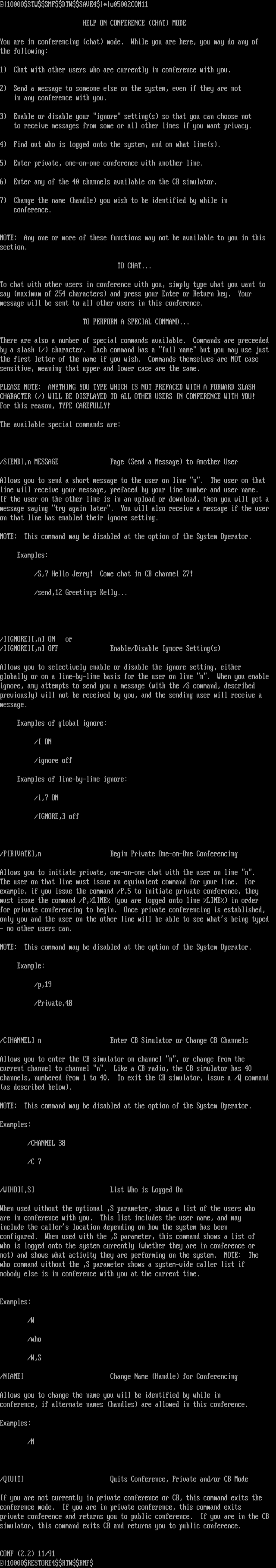 ANSI art: CONFHELP.$$$