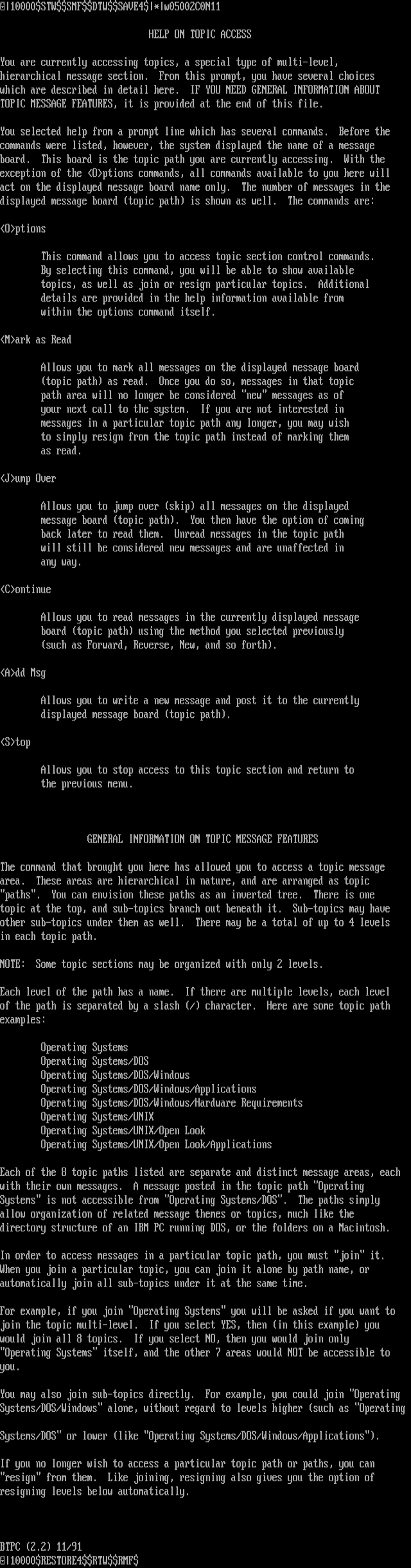 ANSI art: BTPCHELP.$$$