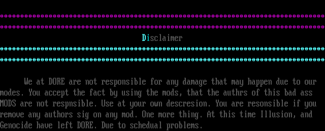 ANSI art: DISCLAIM.ANS