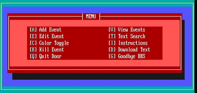 ANSI art: EVTMENU.ANS