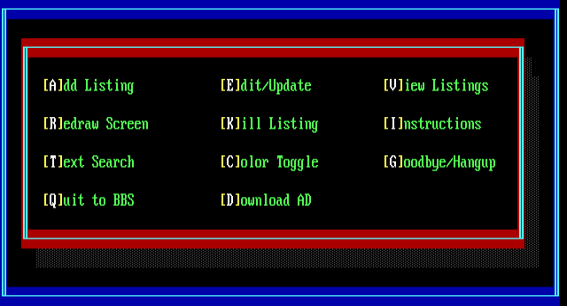 ANSI art: ADMENU.ANS