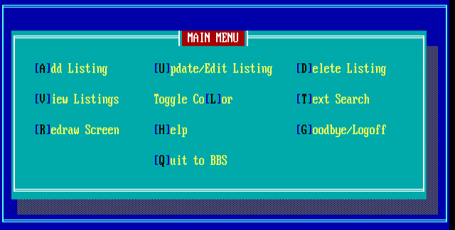 ANSI art: FMENU.ANS