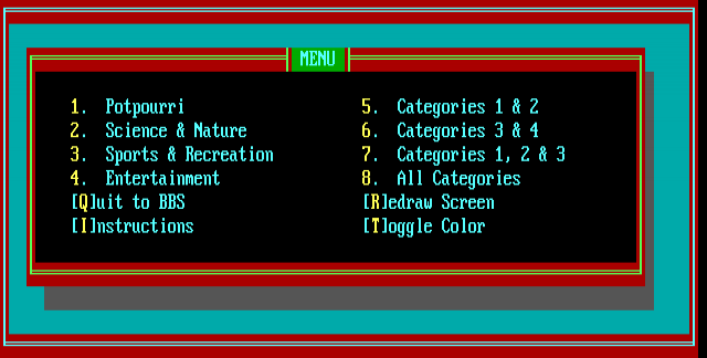 ANSI art: OLTMENU.ANS