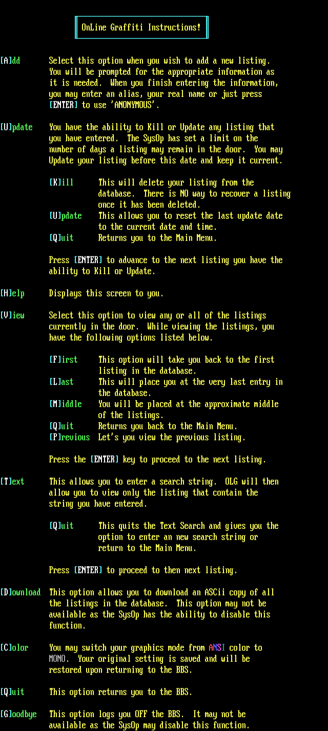 ANSI art: INSTRUCT.ANS