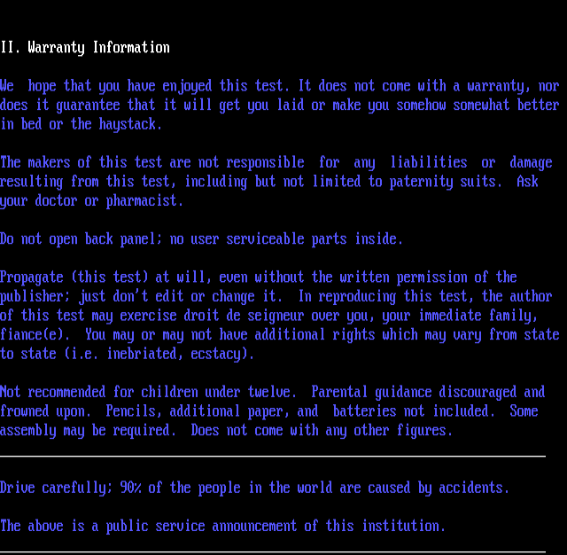 ANSI art: WARRANTY.ANS