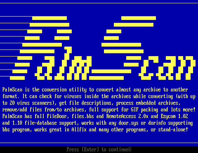ANSI art: PALMSCAN.ANS