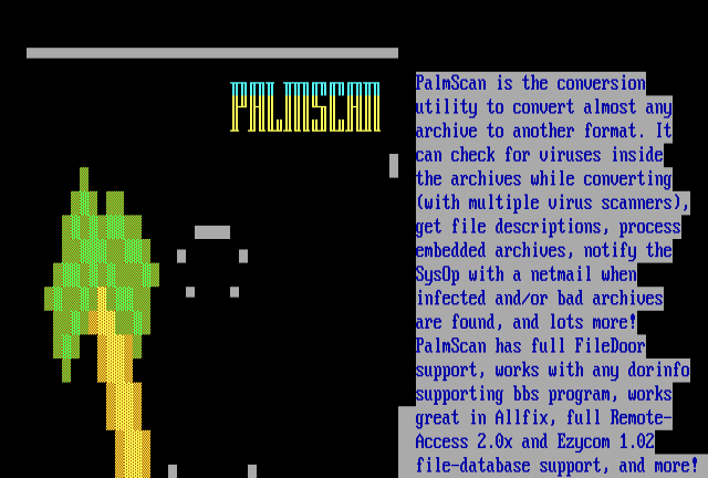 ANSI art: PALMSCAN.ANS