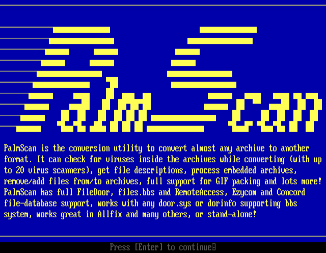 ANSI art: PALMSCAN.ANS