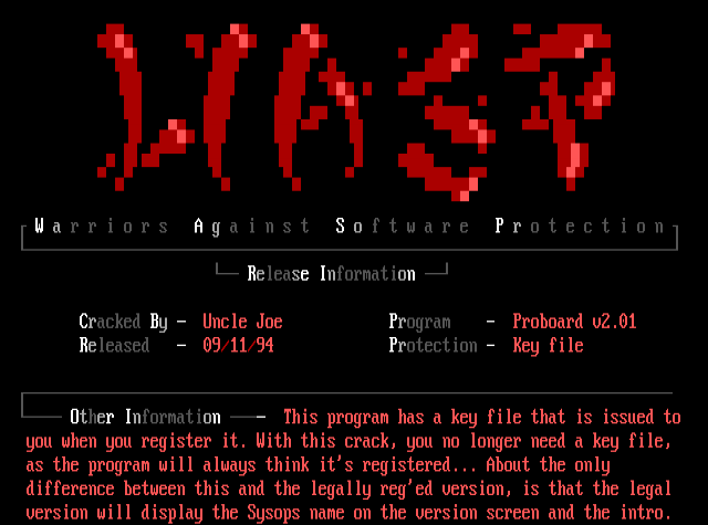 ANSI art: WASPANSI.NFO