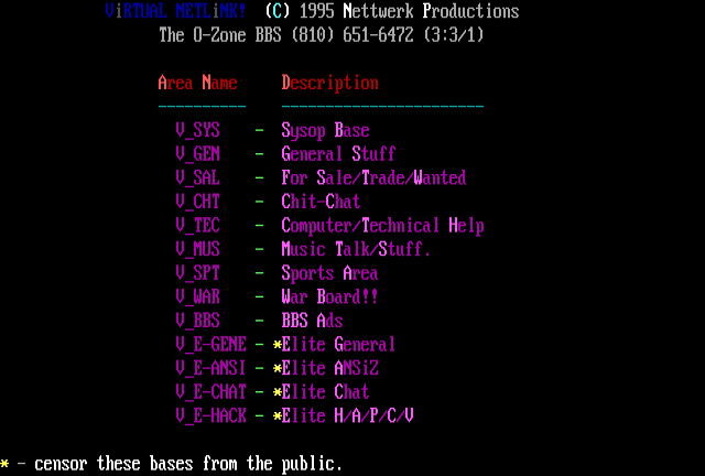 ANSI art: AREAS.ANS