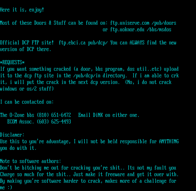 ANSI art: DCP.TXT