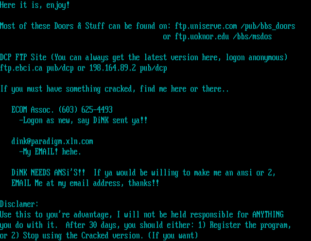 ANSI art: DCP.TXT