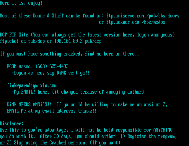 ANSI art: DCP.TXT